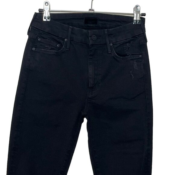MOTHER The Looker Skinny Jeans Women’s Size 24 Gold Bolt Raw Hem Cropped - Picture 15 of 16